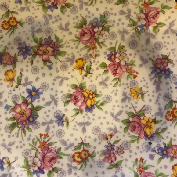 ROYAL WINTON ELEANOR CHINTZ DESSERT PLATE 6.5” D PINK PURPLE GOLD RIM ENGLAND - Picture 11 of 12